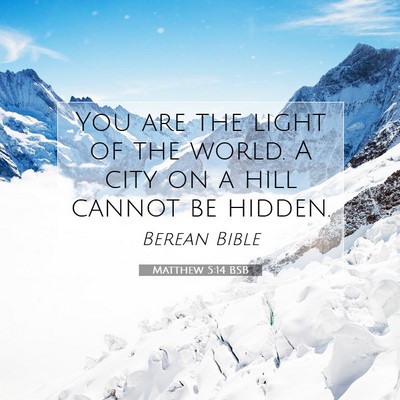 Picture 07 - Matthew 5:14 BSB - You are the light of the world. A city on a hill - Bible Verse Picture