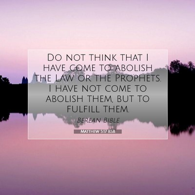 Picture 07 - Matthew 5:17 BSB - Do not think that I have come to abolish the Law - Bible Verse Picture