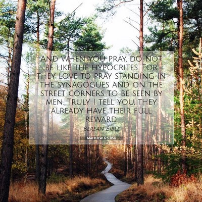 Picture 07 - Matthew 6:5 BSB - And when you pray, do not be like the hypocrites. - Bible Verse Picture