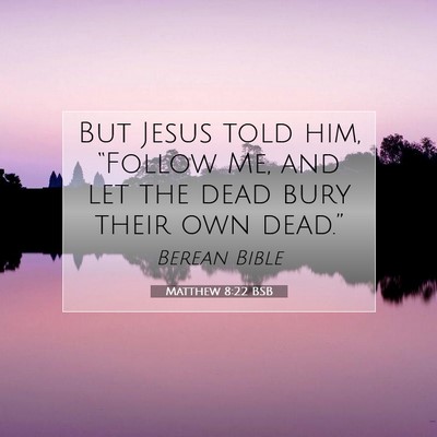 Picture 07 - Matthew 8:22 BSB - But Jesus told him, “Follow Me, and let the - Bible Verse Picture
