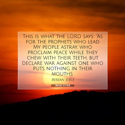 Picture 07 - Micah 3:5 BSB - This is what the LORD says: “As for the - Bible Verse Picture