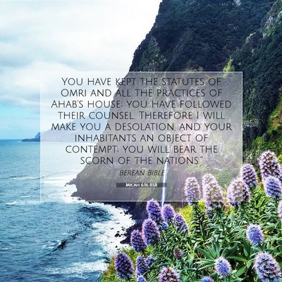 Picture 07 - Micah 6:16 BSB - You have kept the statutes of Omri and all the - Bible Verse Picture