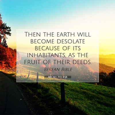 Picture 07 - Micah 7:13 BSB - Then the earth will become desolate because of - Bible Verse Picture