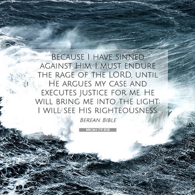 Picture 07 - Micah 7:9 BSB - Because I have sinned against Him, I must endure - Bible Verse Picture
