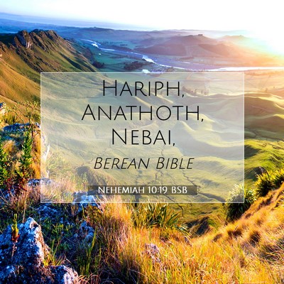 Picture 07 - Nehemiah 10:19 BSB - Hariph, Anathoth, - Bible Verse Picture