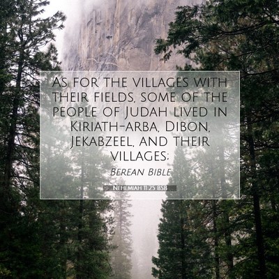 Picture 07 - Nehemiah 11:25 BSB - As for the villages with their fields, some of - Bible Verse Picture