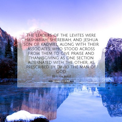 Picture 07 - Nehemiah 12:24 BSB - The leaders of the Levites were Hashabiah, - Bible Verse Picture