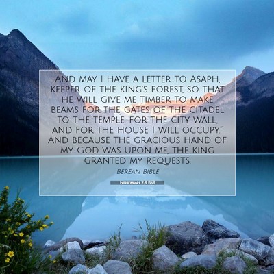Picture 07 - Nehemiah 2:8 BSB - And may I have a letter to Asaph, keeper of the - Bible Verse Picture