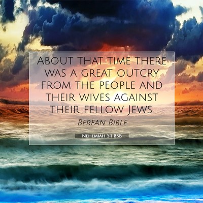 Picture 07 - Nehemiah 5:1 BSB - About that time there was a great outcry from the - Bible Verse Picture