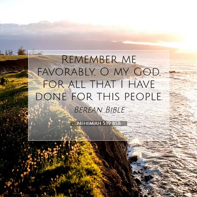 Picture 07 - Nehemiah 5:19 BSB - Remember me favorably, O my God, for all that I - Bible Verse Picture