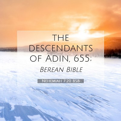Picture 07 - Nehemiah 7:20 BSB - the descendants of Adin, - Bible Verse Picture