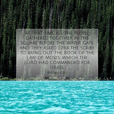 Picture 07 - Nehemiah 8:1 BSB - At that time all the people gathered together in - Bible Verse Picture