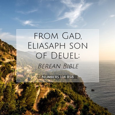 Picture 07 - Numbers 1:14 BSB - from Gad, Eliasaph son of - Bible Verse Picture