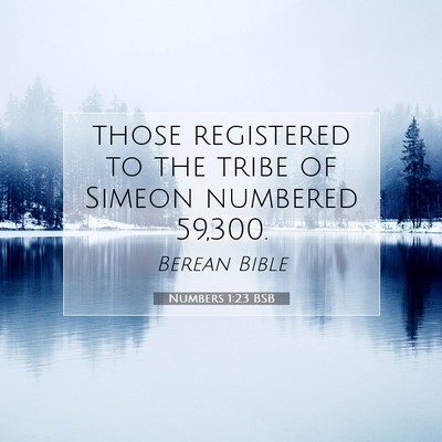 Picture 07 - Numbers 1:23 BSB - those registered to the tribe of Simeon numbered - Bible Verse Picture