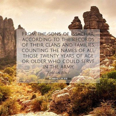 Picture 07 - Numbers 1:28 BSB - From the sons of Issachar, according to the - Bible Verse Picture