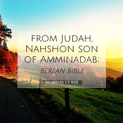 Picture 07 - Numbers 1:7 BSB - from Judah, Nahshon son of - Bible Verse Picture
