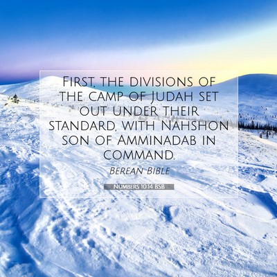 Picture 07 - Numbers 10:14 BSB - First, the divisions of the camp of Judah set out - Bible Verse Picture