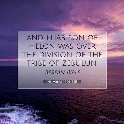Picture 07 - Numbers 10:16 BSB - and Eliab son of Helon was over the division of - Bible Verse Picture