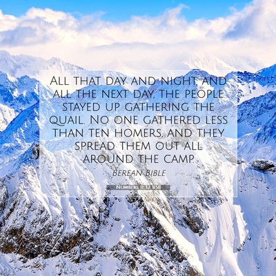 Picture 07 - Numbers 11:32 BSB - All that day and night, and all the next day, the - Bible Verse Picture