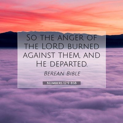 Picture 07 - Numbers 12:9 BSB - So the anger of the LORD burned against them, and - Bible Verse Picture