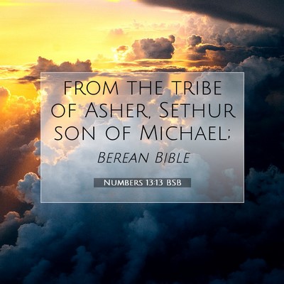 Picture 07 - Numbers 13:13 BSB - from the tribe of Asher, Sethur son of - Bible Verse Picture