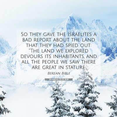 Picture 07 - Numbers 13:32 BSB - So they gave the Israelites a bad report about - Bible Verse Picture