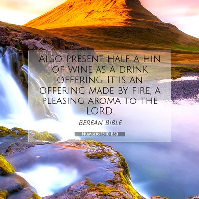 Picture 07 - Numbers 15:10 BSB - Also present half a hin of wine as a drink - Bible Verse Picture