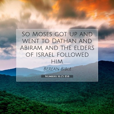 Picture 07 - Numbers 16:25 BSB - So Moses got up and went to Dathan and Abiram, - Bible Verse Picture