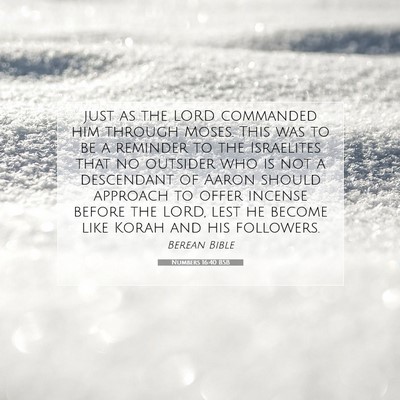 Picture 07 - Numbers 16:40 BSB - just as the LORD commanded him through Moses. - Bible Verse Picture