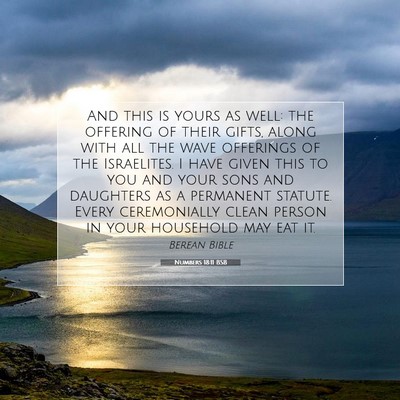Picture 07 - Numbers 18:11 BSB - And this is yours as well: the offering of their - Bible Verse Picture