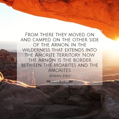 Picture 07 - Numbers 21:13 BSB - From there they moved on and camped on the other - Bible Verse Picture