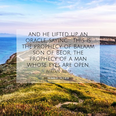 Picture 07 - Numbers 24:3 BSB - and he lifted up an oracle, saying: “This is - Bible Verse Picture