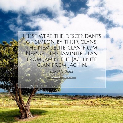 Picture 07 - Numbers 26:12 BSB - These were the descendants of Simeon by their - Bible Verse Picture