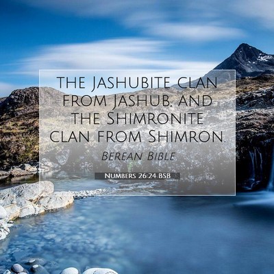 Picture 07 - Numbers 26:24 BSB - the Jashubite clan from Jashub, and the - Bible Verse Picture