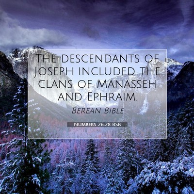 Picture 07 - Numbers 26:28 BSB - The descendants of Joseph included the clans of - Bible Verse Picture