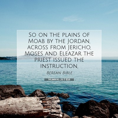 Picture 07 - Numbers 26:3 BSB - So on the plains of Moab by the Jordan, across - Bible Verse Picture