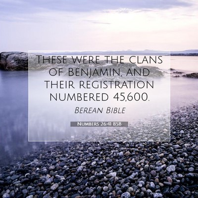 Picture 07 - Numbers 26:41 BSB - These were the clans of Benjamin, and their - Bible Verse Picture