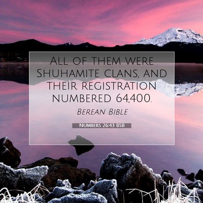 Picture 07 - Numbers 26:43 BSB - All of them were Shuhamite clans, and their - Bible Verse Picture