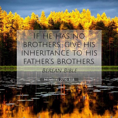 Picture 07 - Numbers 27:10 BSB - If he has no brothers, give his inheritance to - Bible Verse Picture