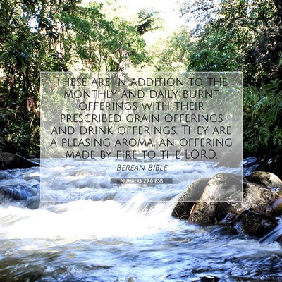 Picture 07 - Numbers 29:6 BSB - These are in addition to the monthly and daily - Bible Verse Picture