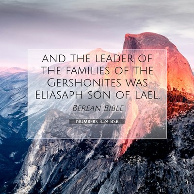 Picture 07 - Numbers 3:24 BSB - and the leader of the families of the Gershonites - Bible Verse Picture
