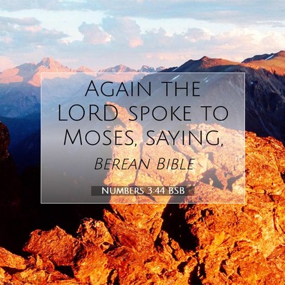 Picture 07 - Numbers 3:44 BSB - Again the LORD spoke to Moses, - Bible Verse Picture