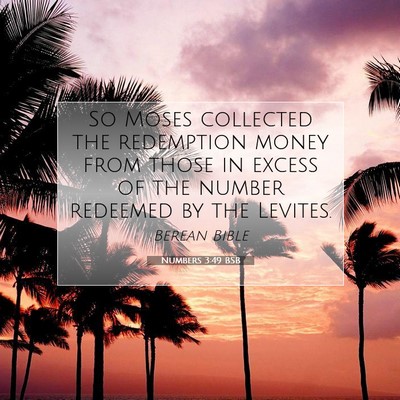 Picture 07 - Numbers 3:49 BSB - So Moses collected the redemption money from - Bible Verse Picture