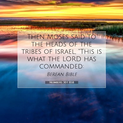 Picture 07 - Numbers 30:1 BSB - Then Moses said to the heads of the tribes of - Bible Verse Picture