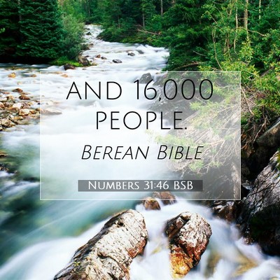 Picture 07 - Numbers 31:46 BSB - and 16,000 - Bible Verse Picture