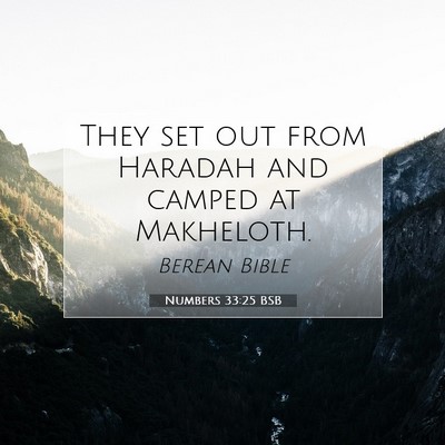 Picture 07 - Numbers 33:25 BSB - They set out from Haradah and camped at - Bible Verse Picture