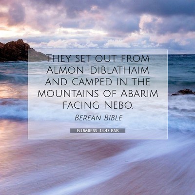Picture 07 - Numbers 33:47 BSB - They set out from Almon-diblathaim and camped in - Bible Verse Picture