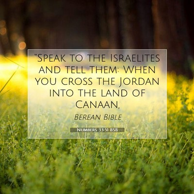 Picture 07 - Numbers 33:51 BSB - “Speak to the Israelites and tell them: When - Bible Verse Picture