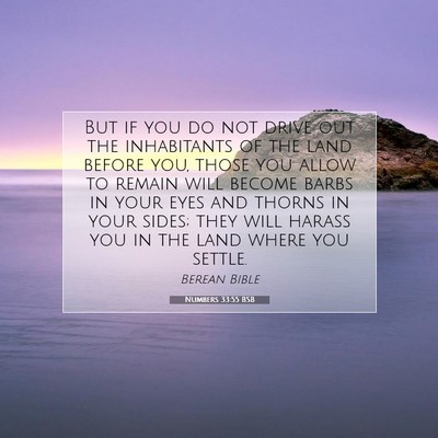 Picture 07 - Numbers 33:55 BSB - But if you do not drive out the inhabitants of - Bible Verse Picture