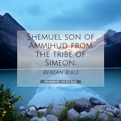 Picture 07 - Numbers 34:20 BSB - Shemuel son of Ammihud from the tribe of - Bible Verse Picture
